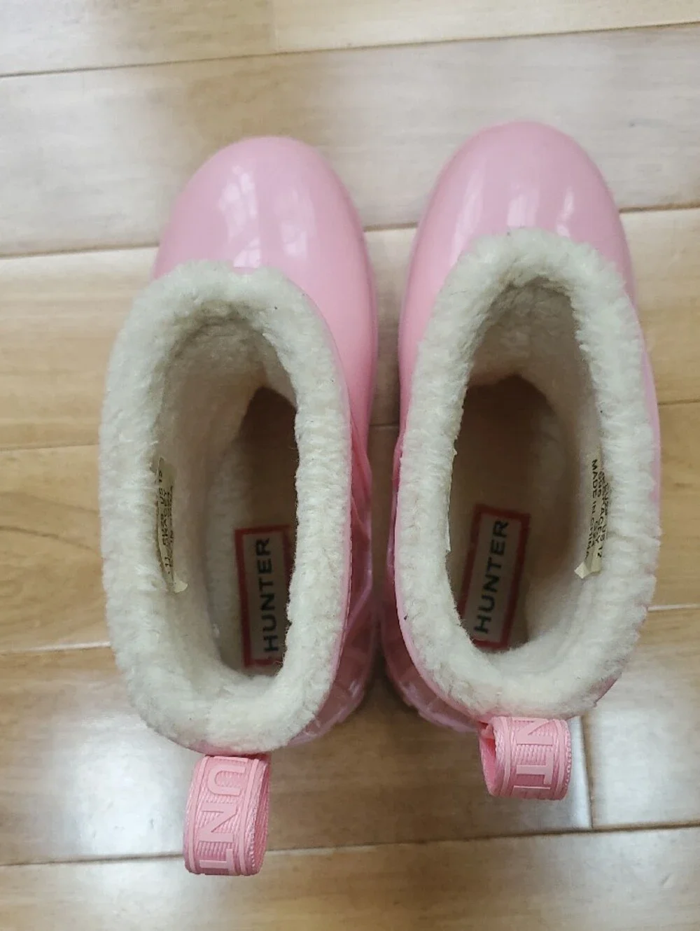 Hunter Kids Grace Pink Fleece-Lined Rain Boots